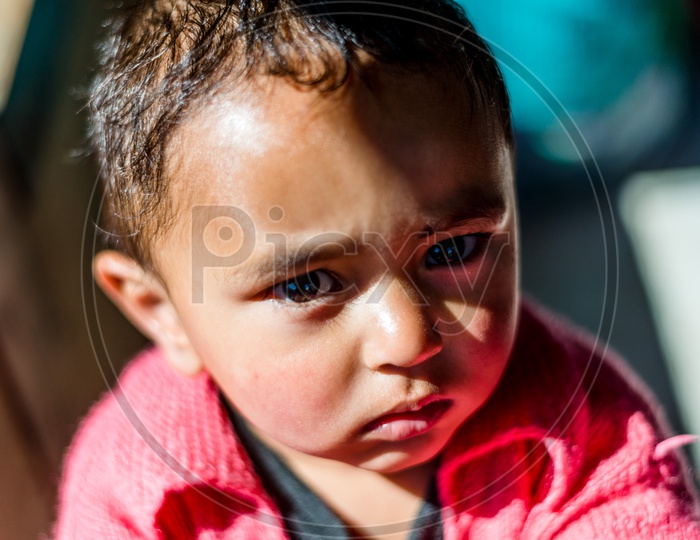 Closeup Shot of Indian Kid or Boy Eyes