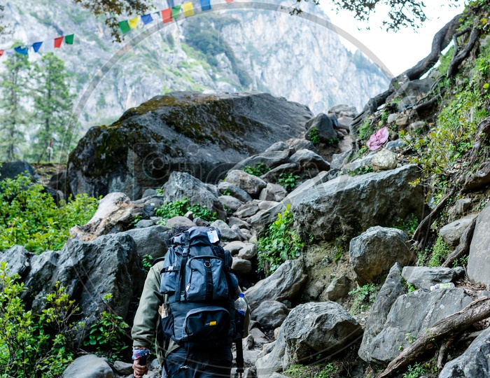 Solo Trekker at Hamta Pass Trek in the Himalayan Ranges