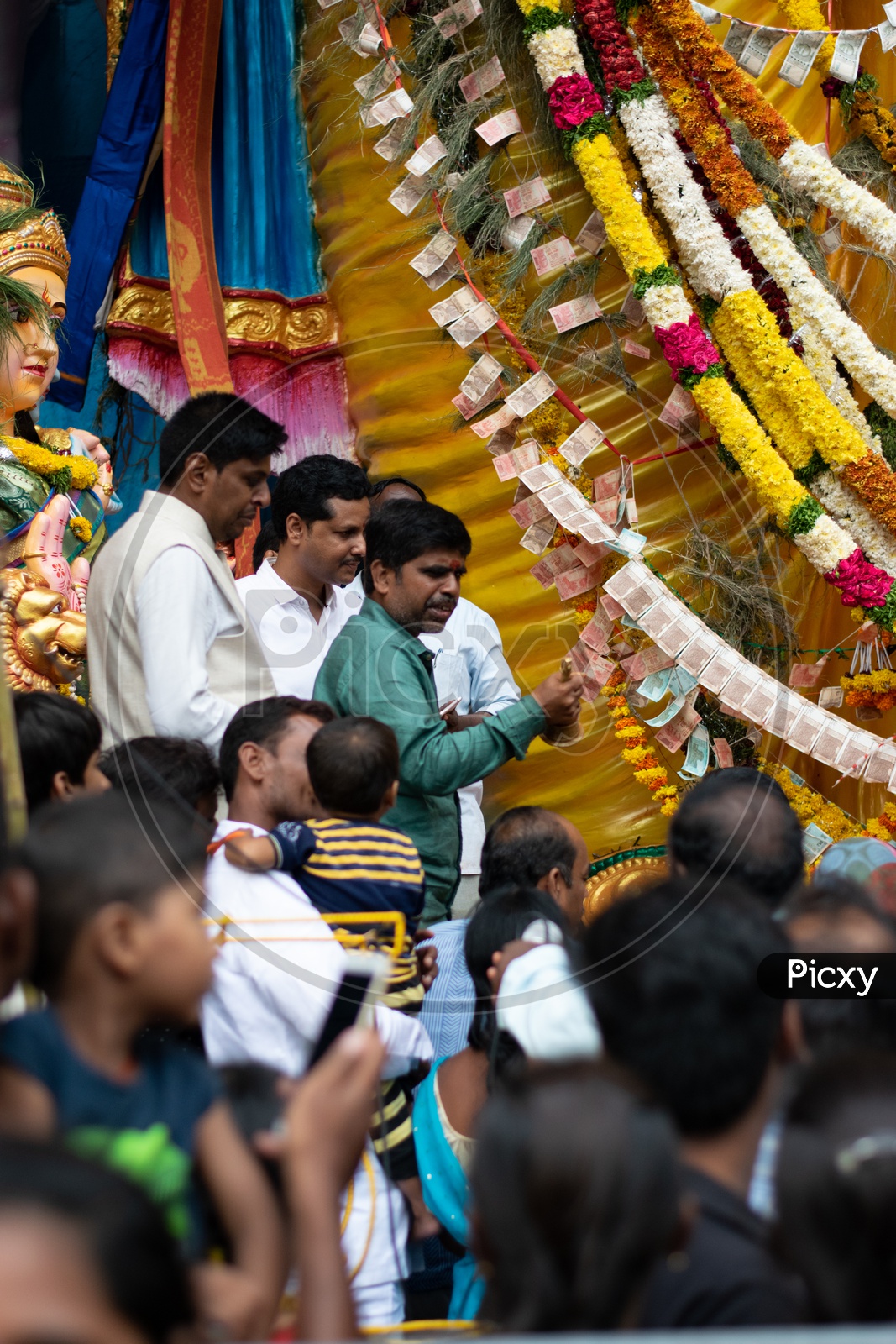 Indian Devotees at Khairatabad Ganesha Temple