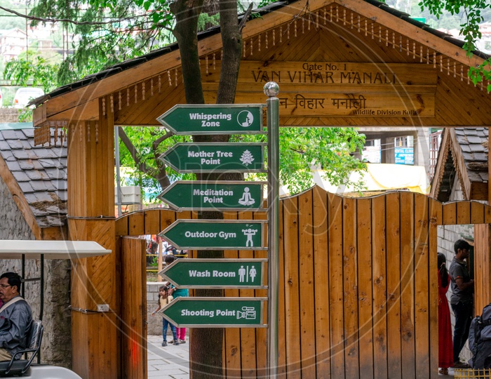 Signboard at Entrance to Van Vihar National Park in Manali