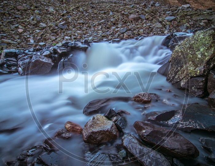 Long exposure of a river stream