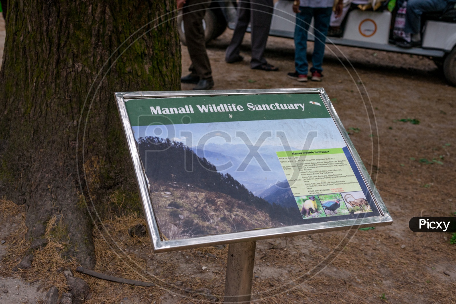 Wildlife Information Board at Van Vihar National Park in Manali