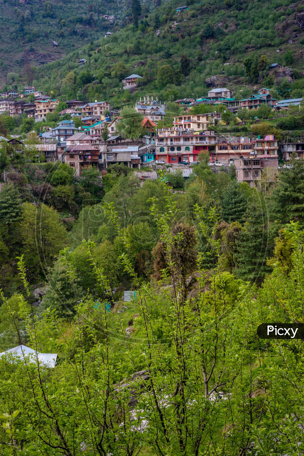 Houses of Himalayan village in manali