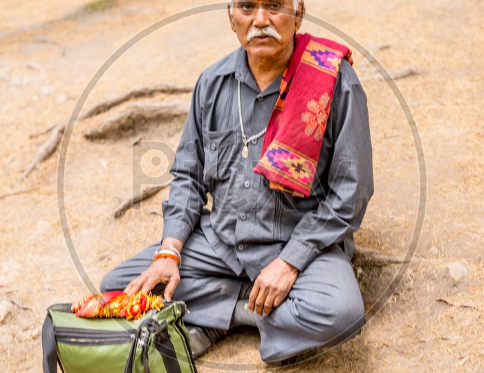A Male Local Seller at Hidimda Devi Temple in Manali