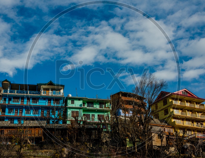 Landscape of Colorful Wooden houses