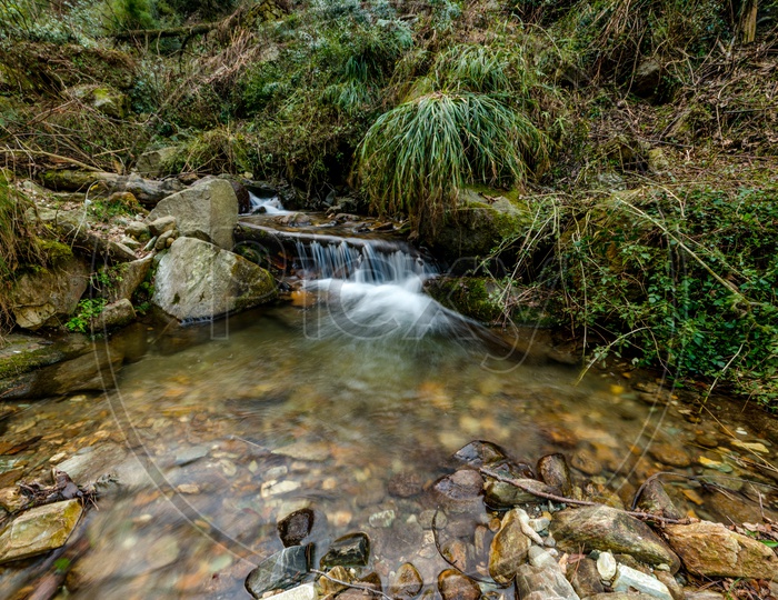 A Small Milky Water Stream Flowing