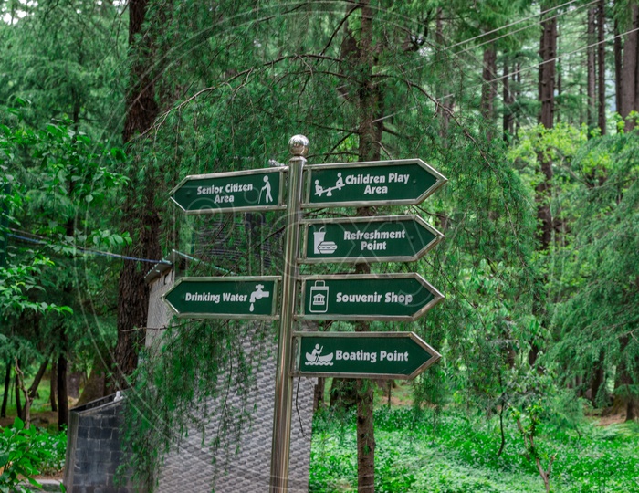 Signboard in van vihar national park at Manali