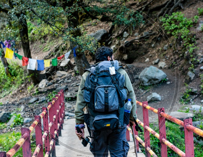 Trekker at Hamta Pass Trek in the Himalayan Ranges