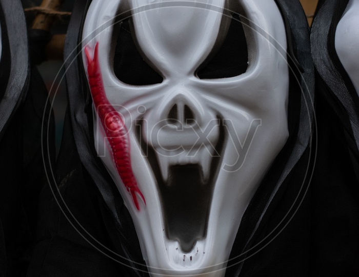 Closeup Shot of Scary Mask