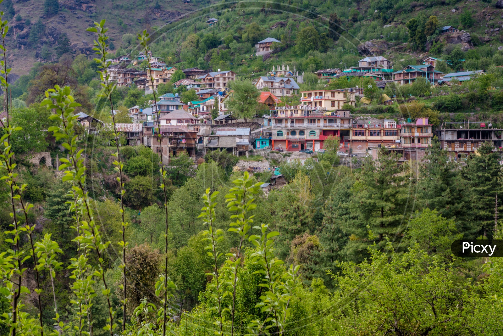 View of  Himalayan village in Manali
