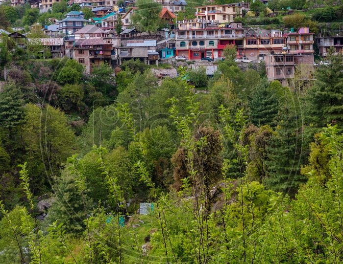 Houses of Himalayan village in manali