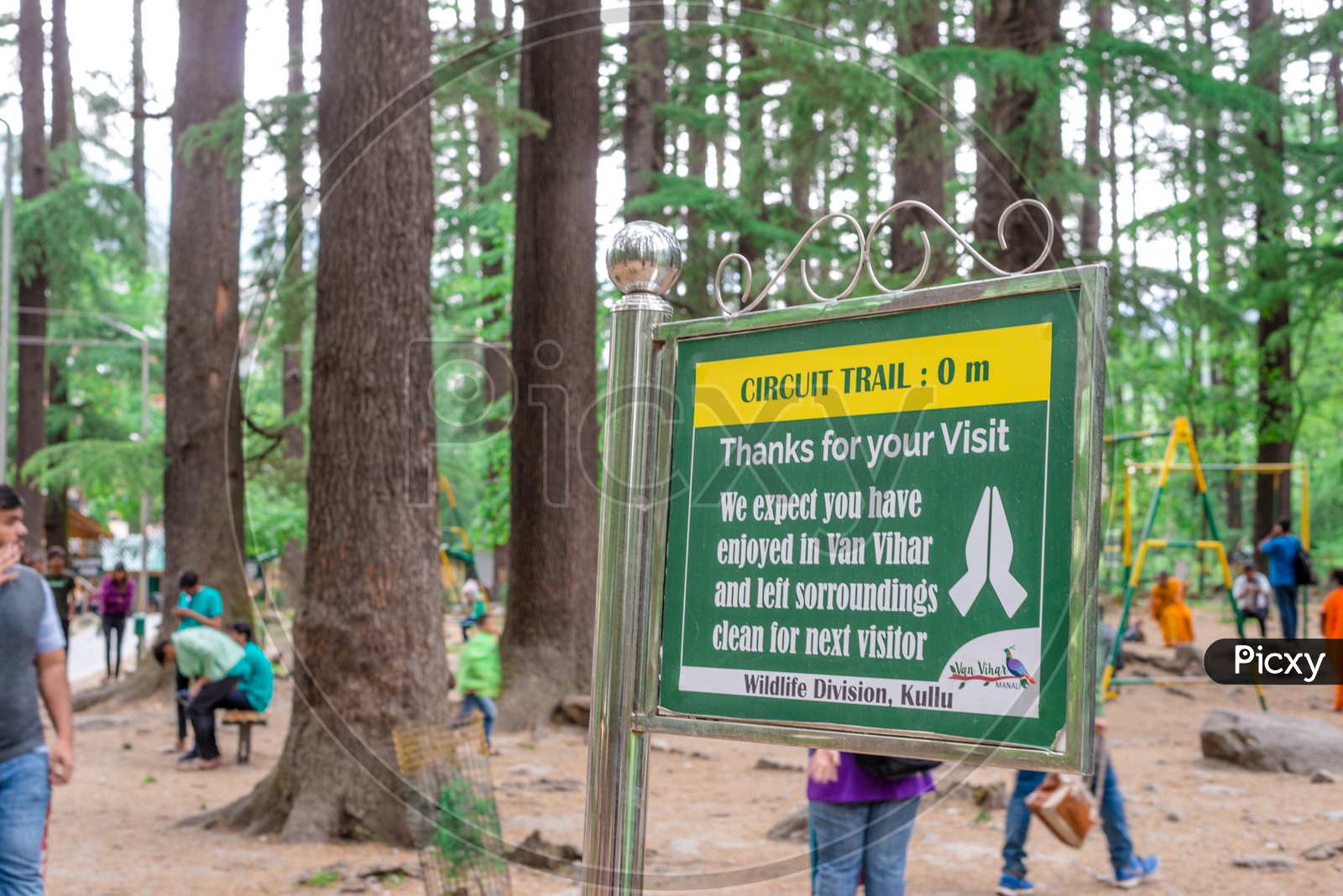Sign Board in Van Vihar National Park at Manali