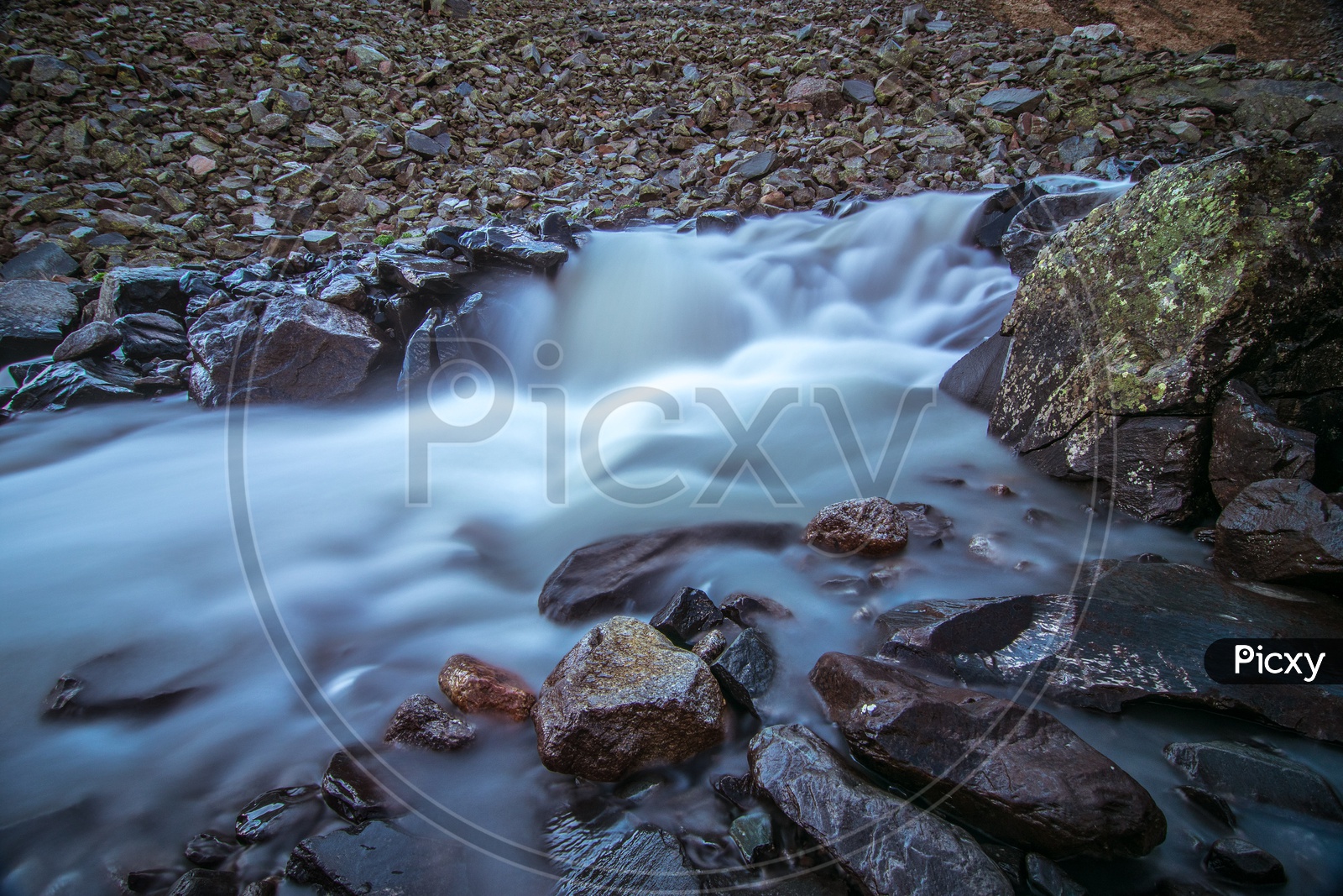 Long exposure of a river stream