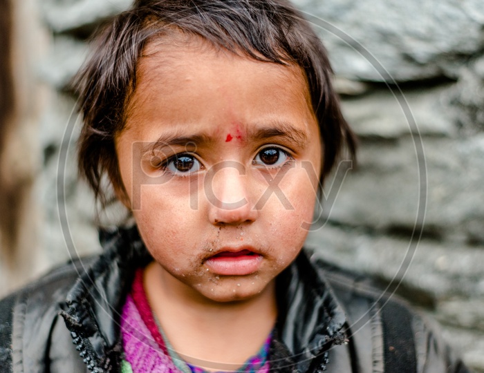 Closeup Shot of a Himachali Girl on Street