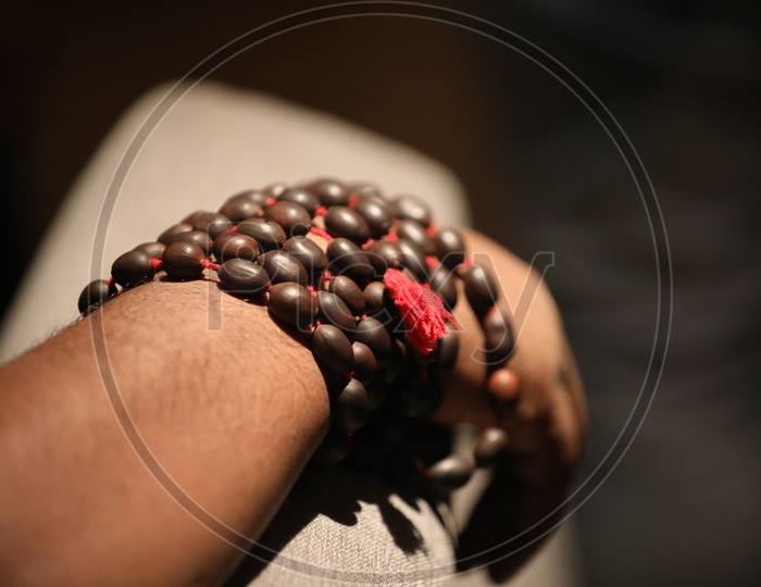 A Handicraft beaded bracelet of a man