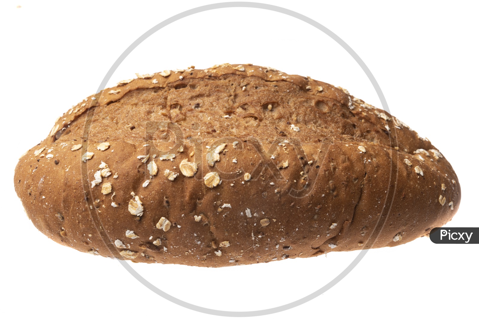 Traditional homemade french round bread Loaf  isolated on a white background