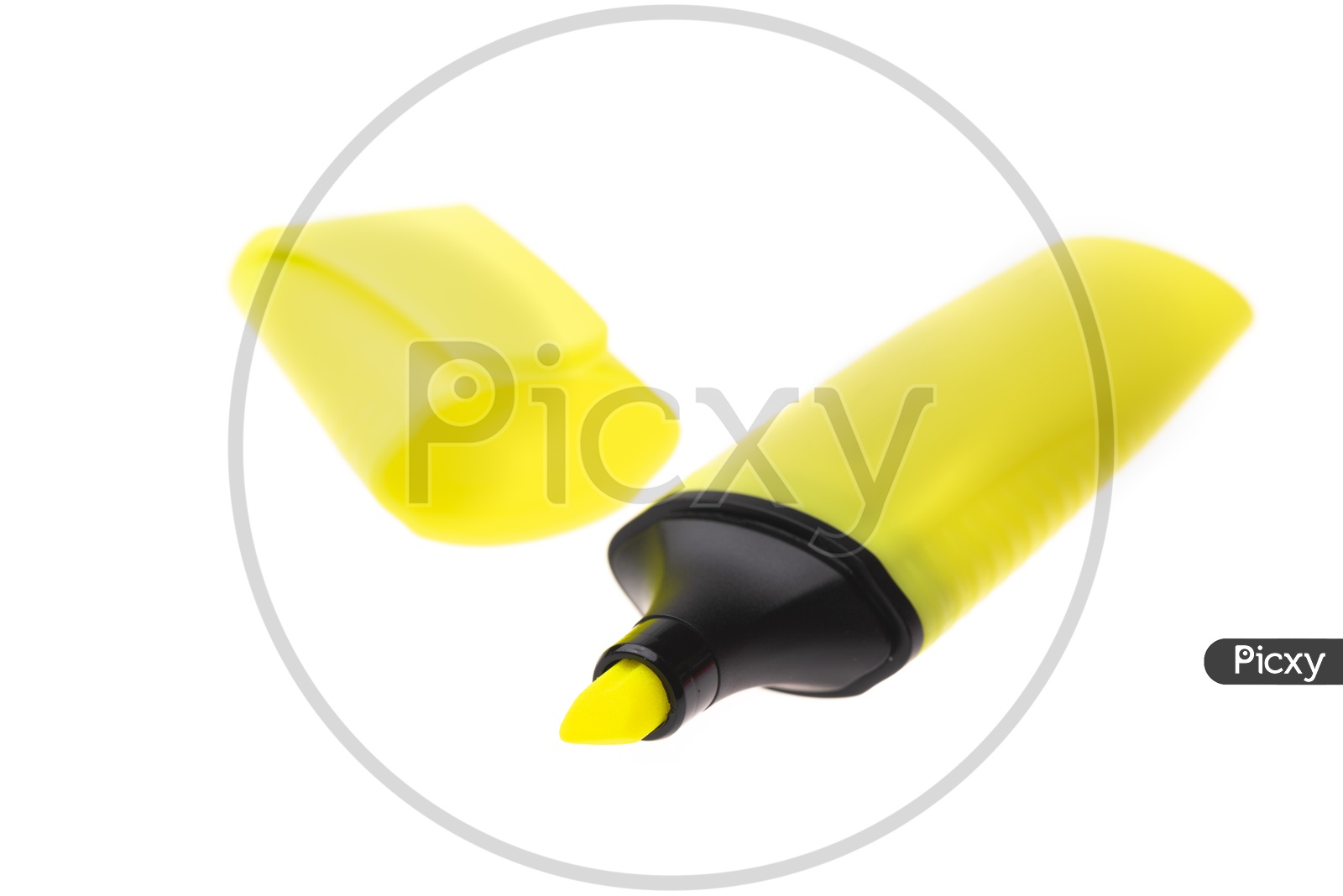 Yellow Marker highlighter pen isolated on white background