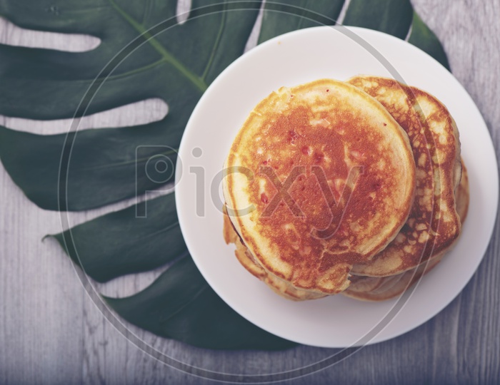 Homemade Pancakes served in a plate
