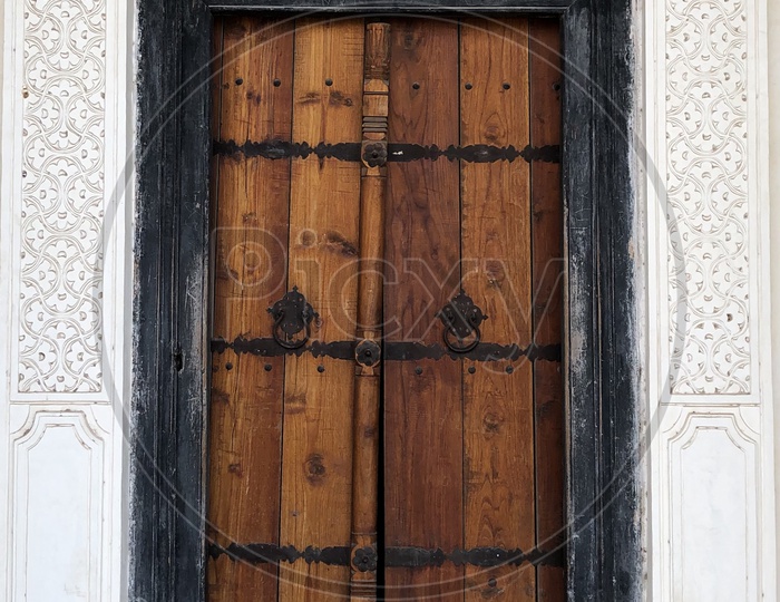 Wooden Door of ancient historical building