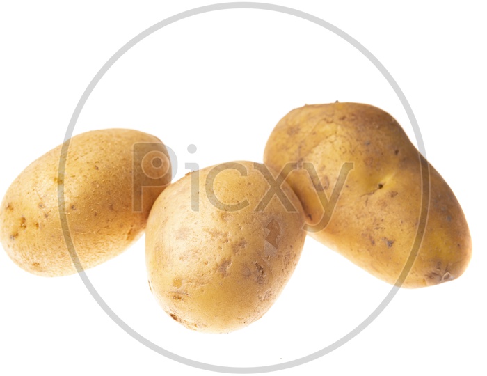 Potatoes  On an Isolated White Background
