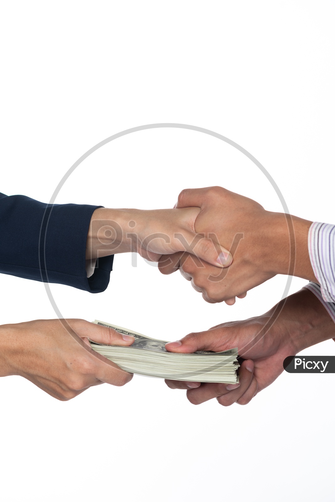 Money Transfer Between Business man With a Deal Concept