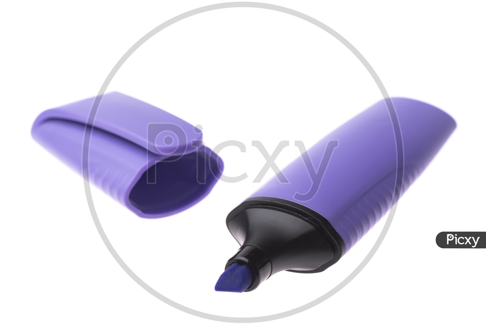 Violet Marker highlighter pen isolated on white background