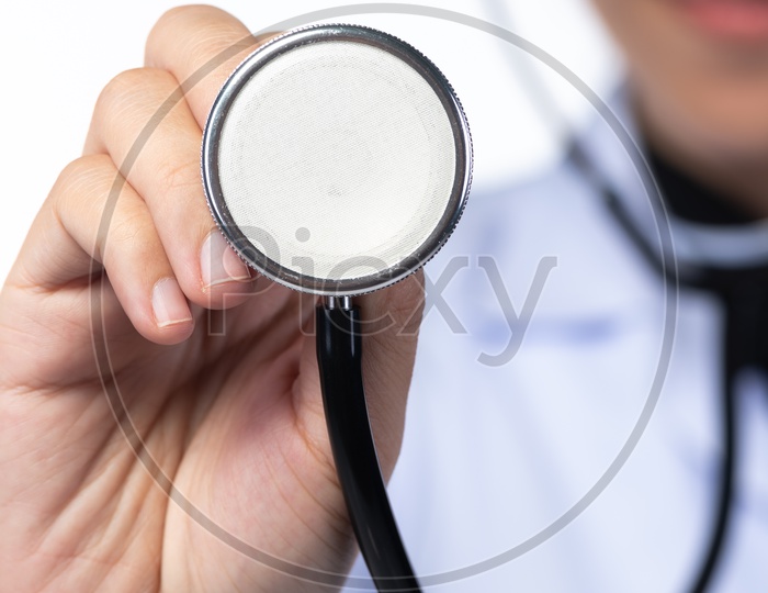 Doctor Showing Stethoscope Closeup