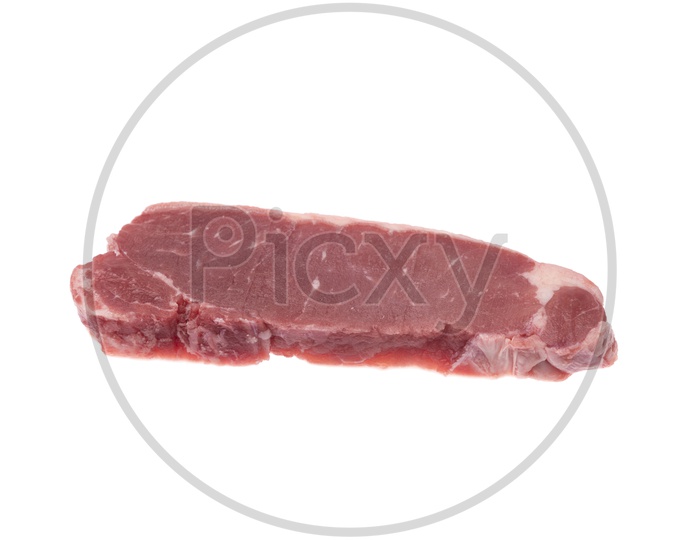 Fresh raw beef steak  isolated on white