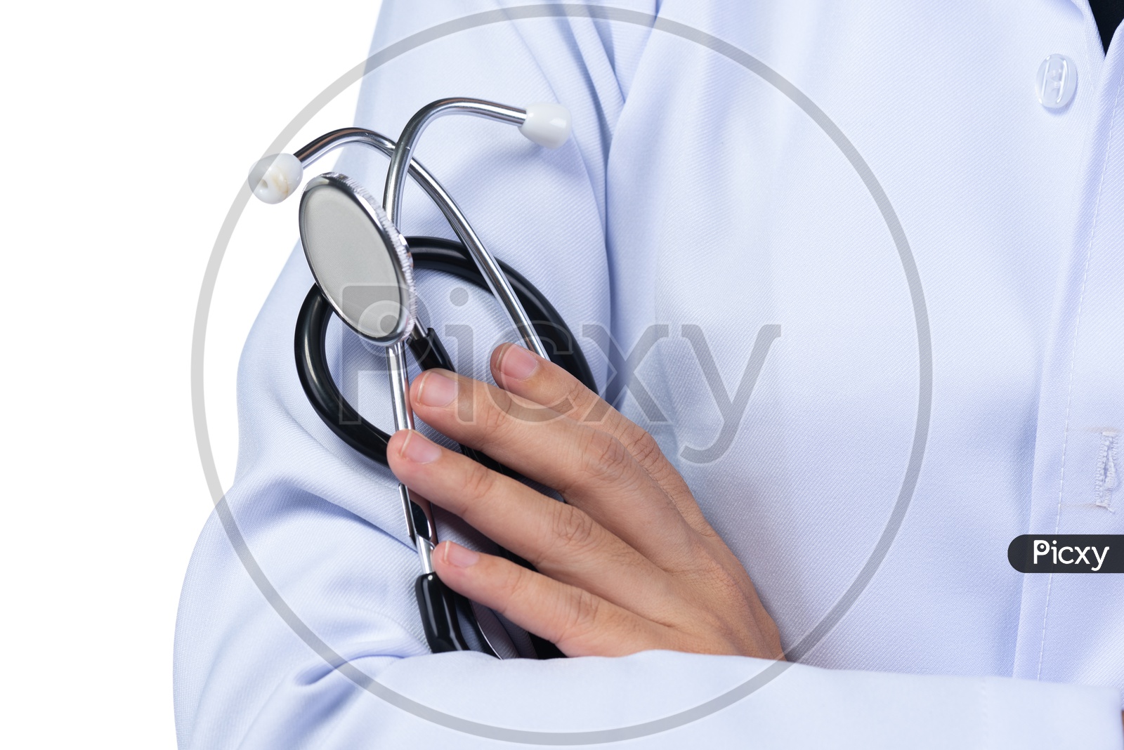 Doctor Holding Stethoscope in Hands Closeup