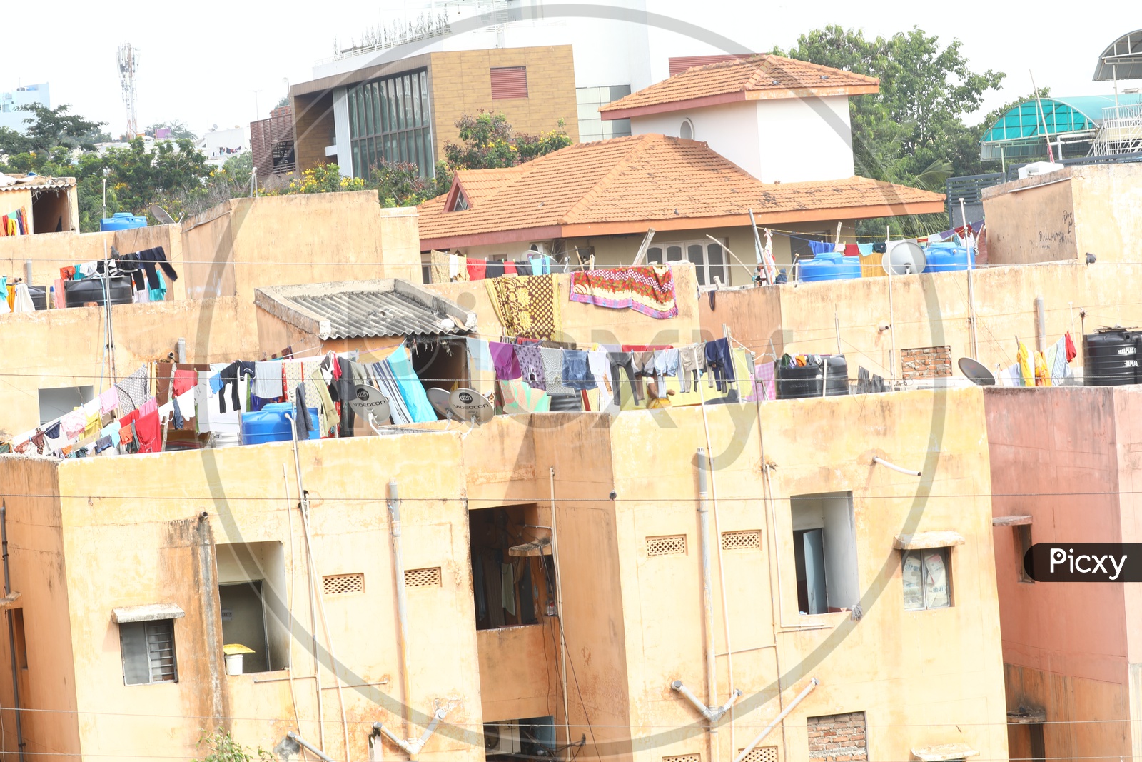 Clothes being dried on the terrace