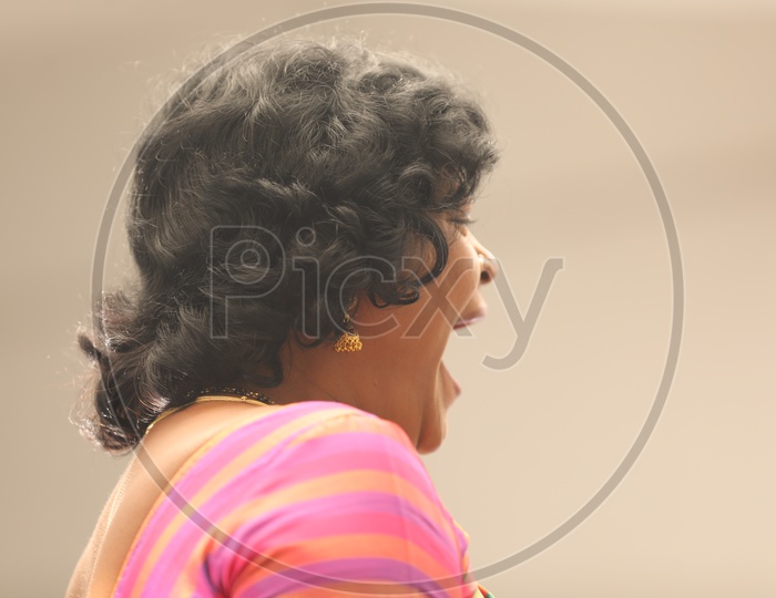 Indian Woman Yawning