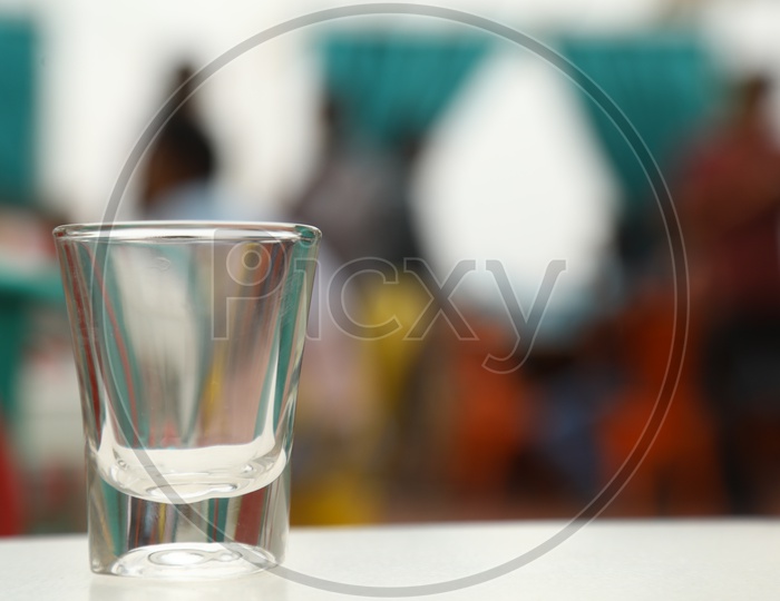 A closeup of Shot glass on the table