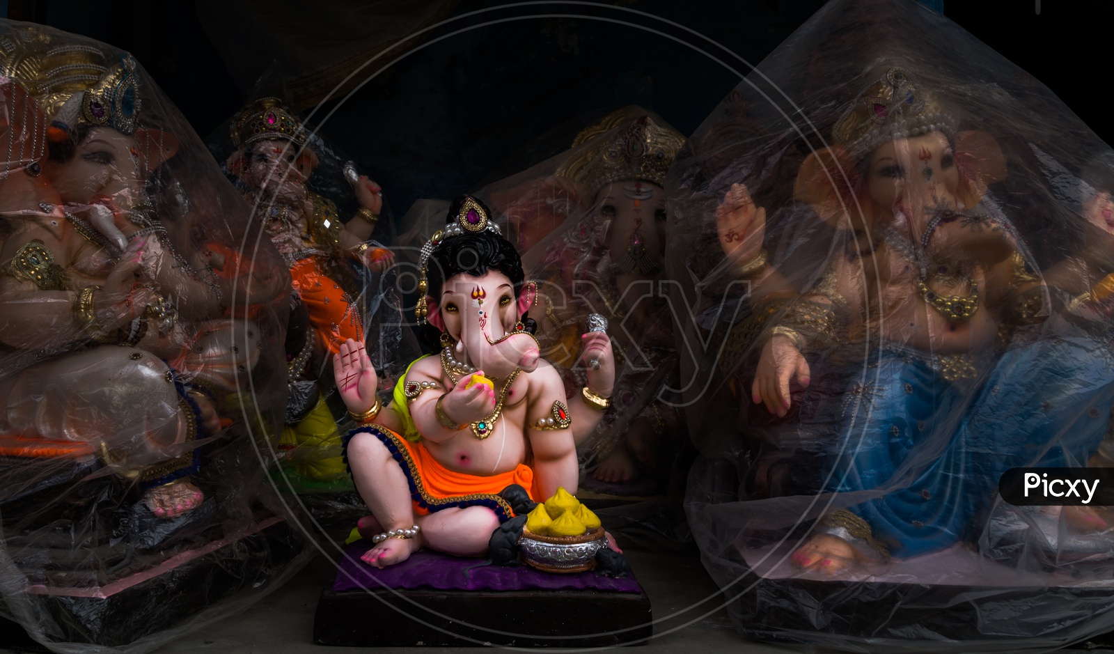 Lord Ganesha's idols for sale at market