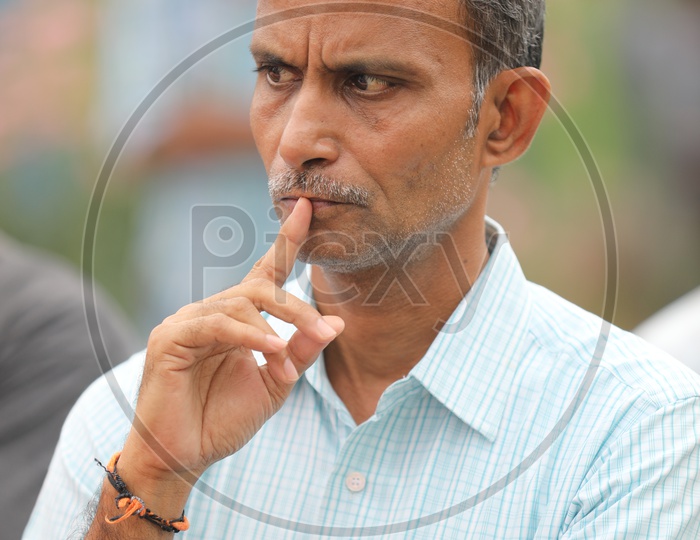 Indian Man With an Expression  Thinking