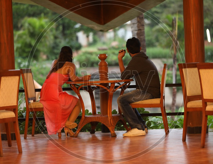 Young Indian Couple in a Restaurant