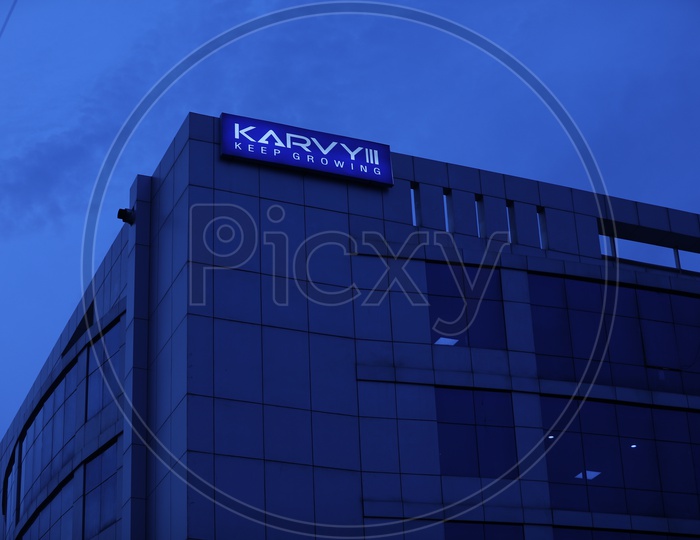 KARVY  corporate  Office Name  on Building Facade