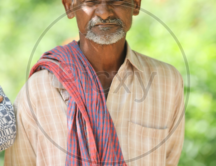 Indian Old Man In Rural Village
