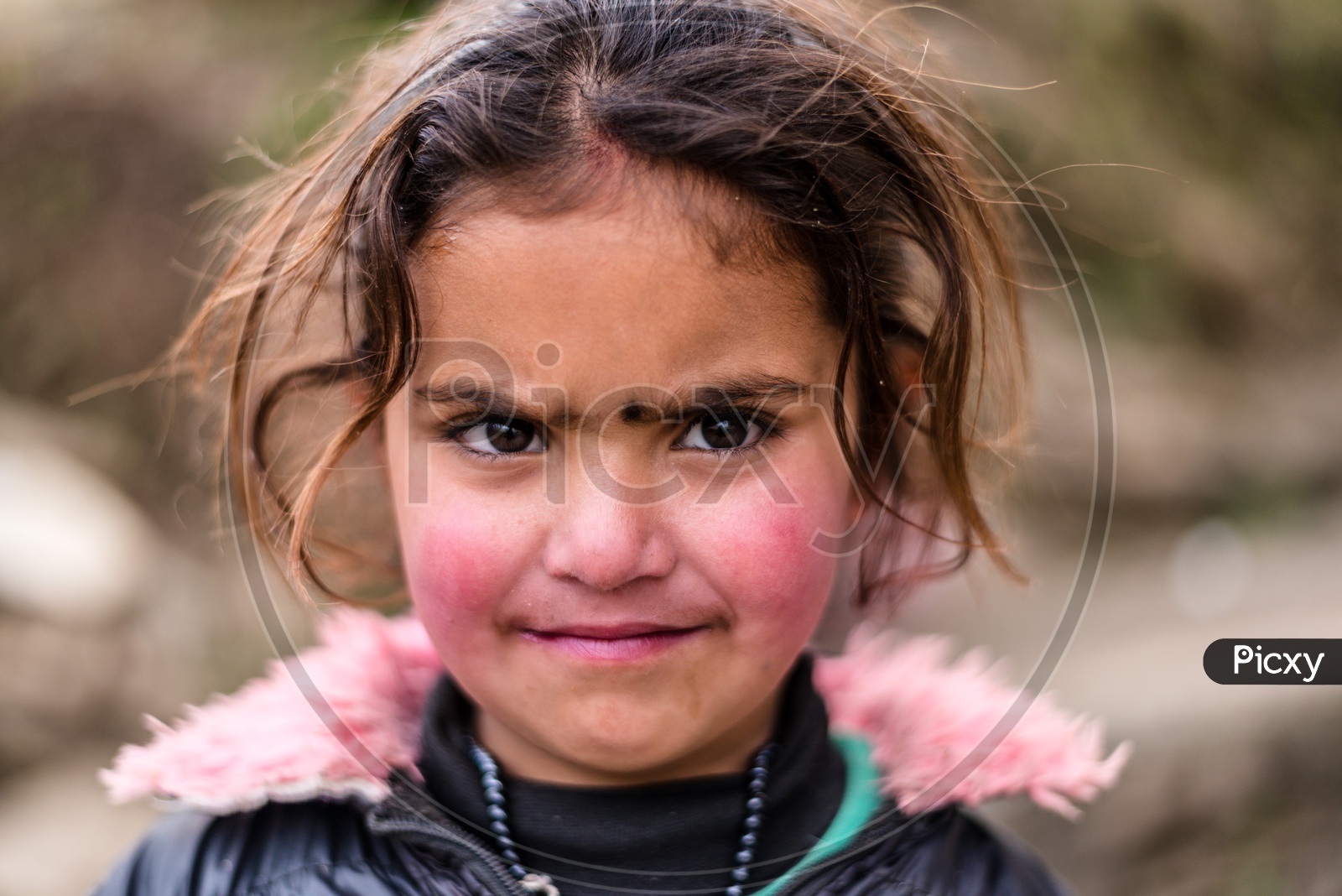Portrait of Himalayan girl on the Street