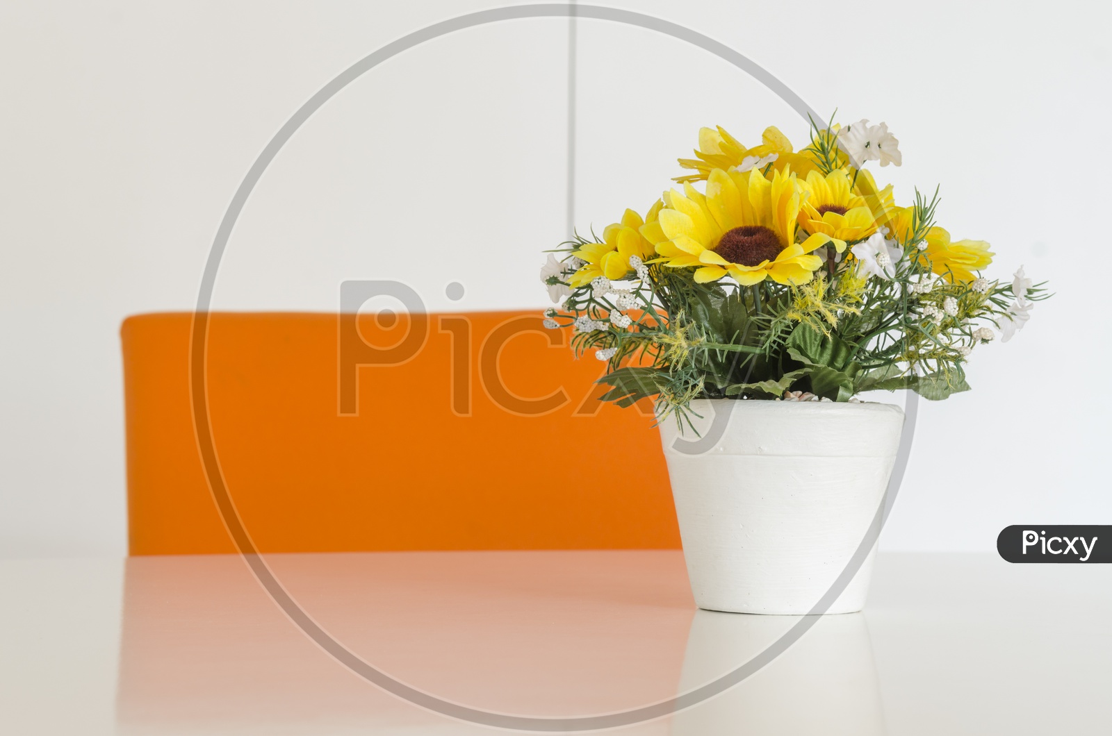 A Flower pot on the office table