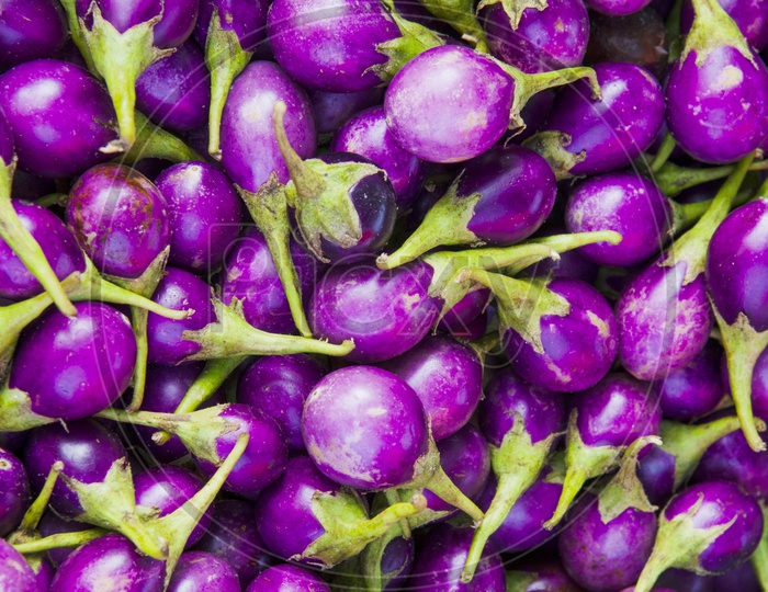 Eggplants in Thai Stall