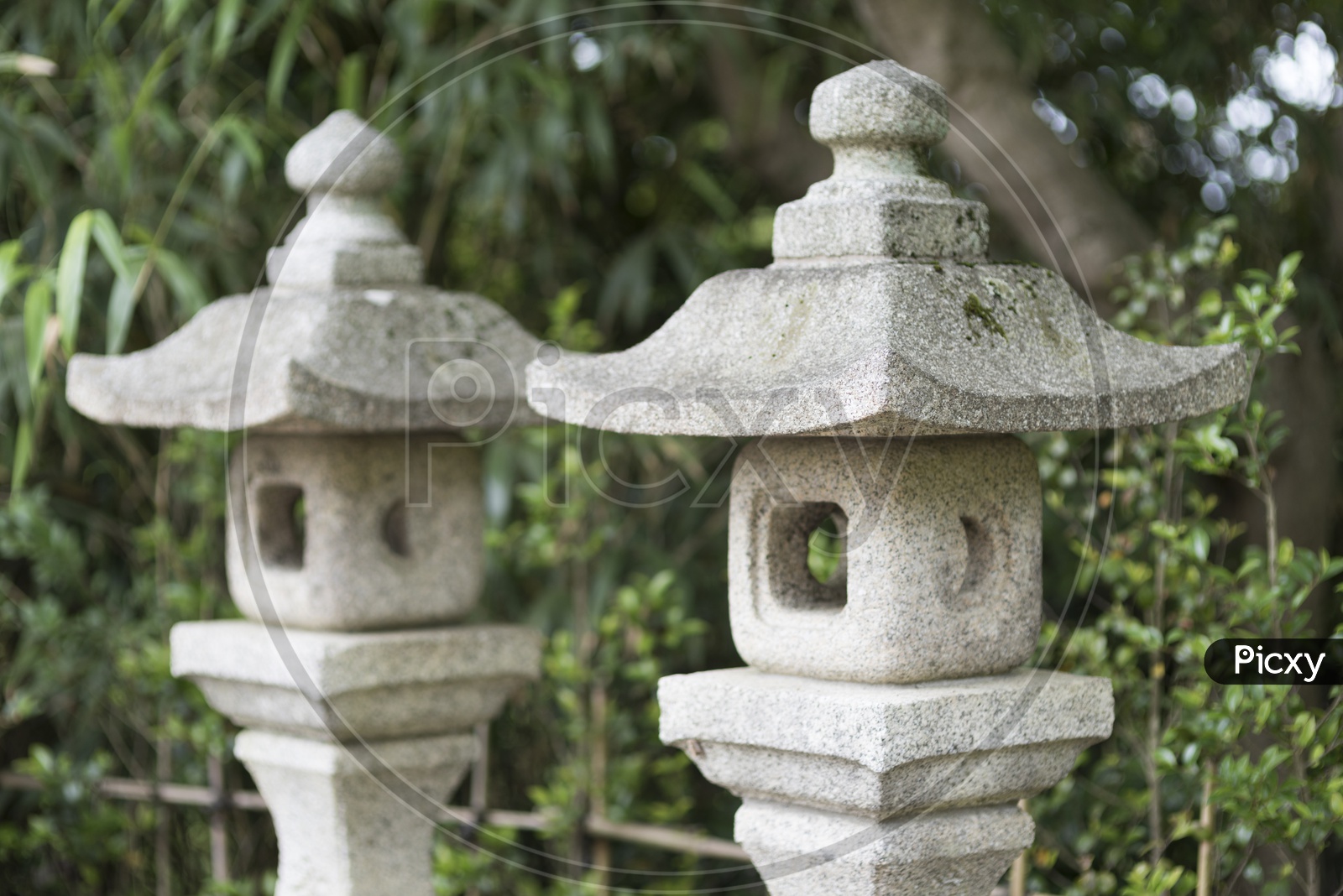 Pillars located along the entrance to the Zuiganji Temple in Matsushima.