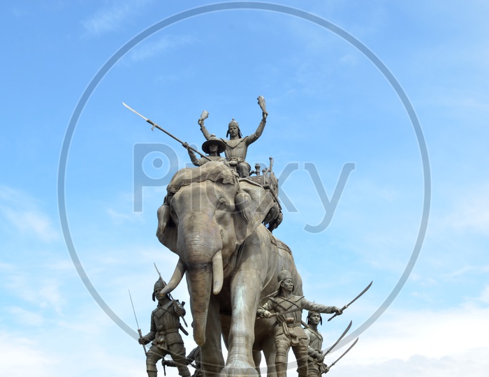 Monument of King Naresuan at Suphanburi province in Thailand