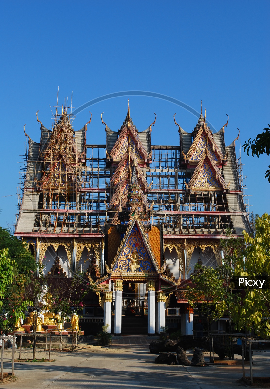 A Buddhist sanctuary, Sangklaburi, Thailand