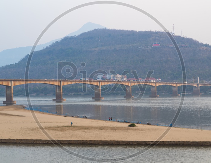 Laos and Japanese Bridge across the Mekong River, Laos