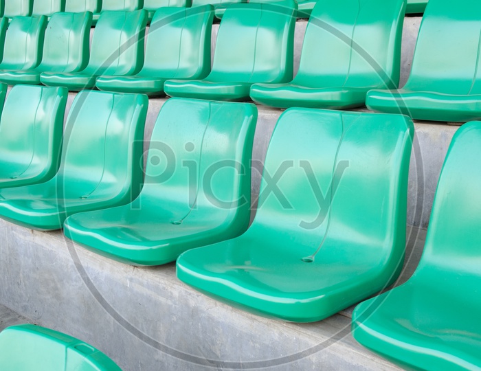 Green colored seating arrangement in a Thailand Stadium