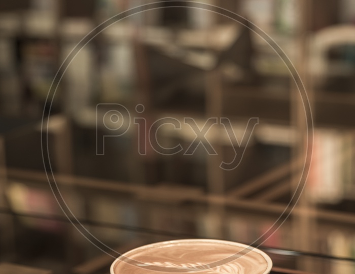 Coffee Latte Art in a Cafe