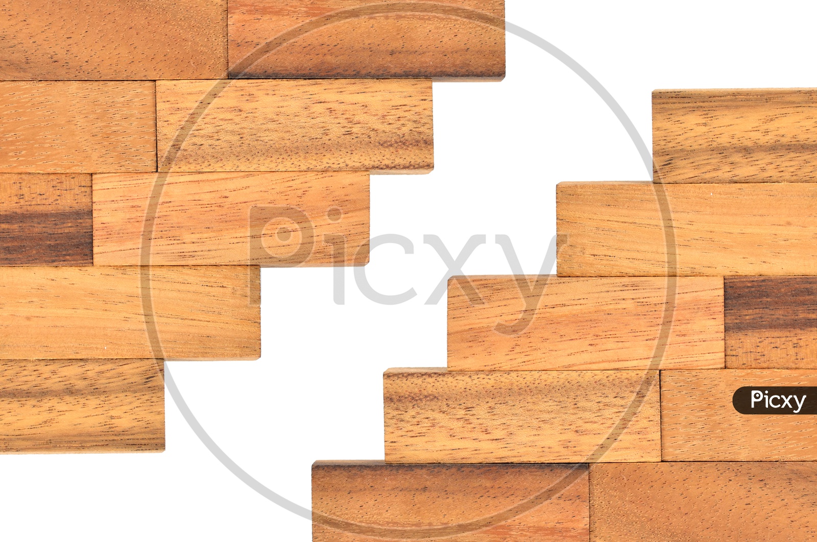 Illustration Template With Wooden Plank Patterns Over isolated White Background