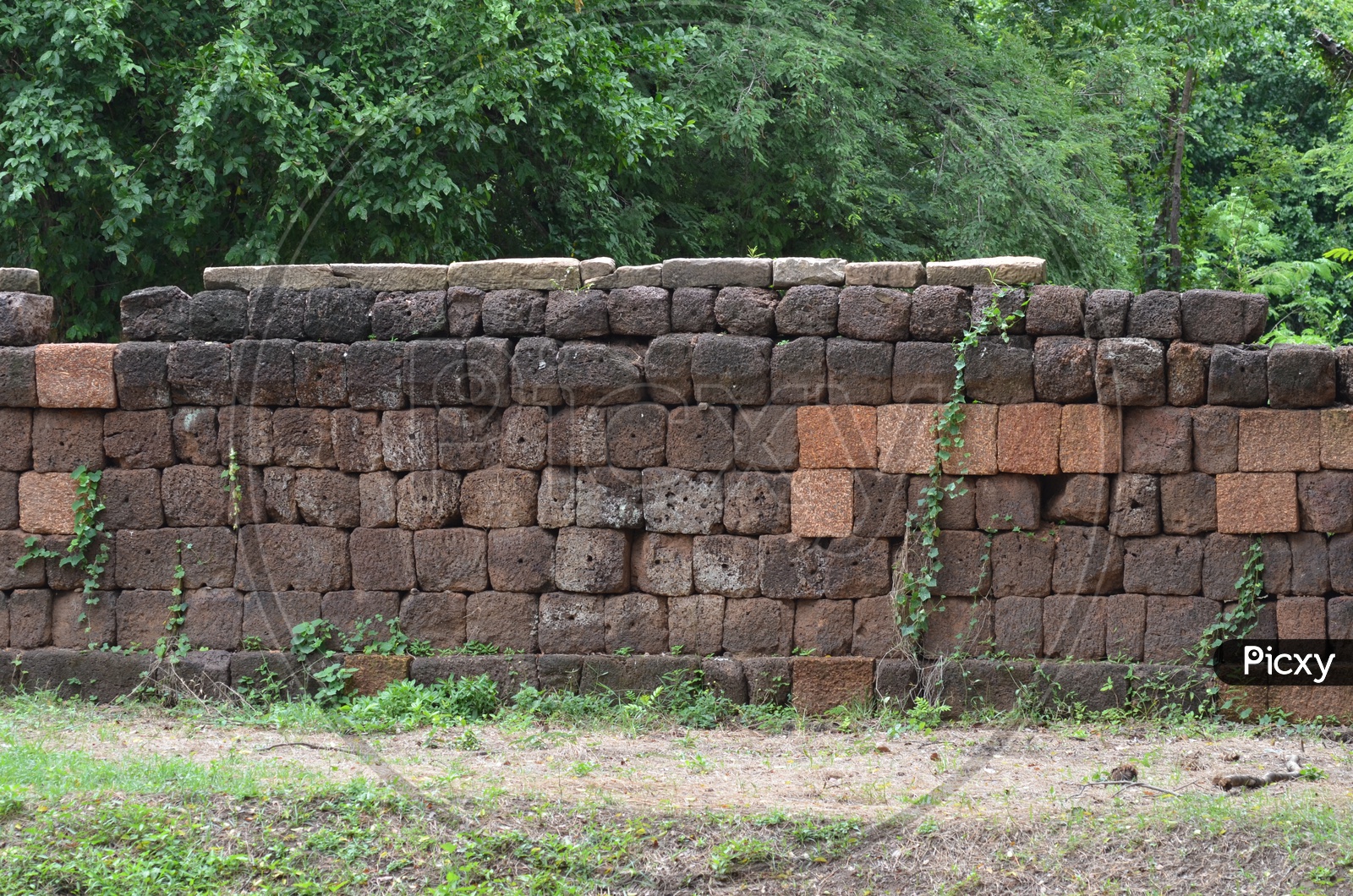 Walls Of an Ancient Buddhist Castle  Built With Stones