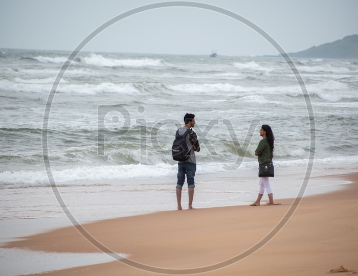 Couple at Candolim beach, Goa