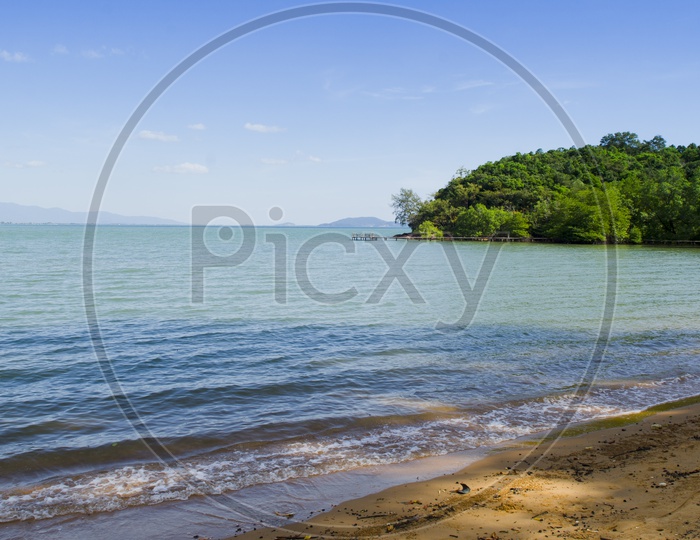 Beach view with Greenery Mountains